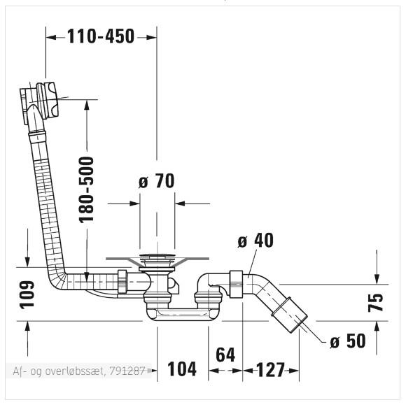 Duravit Af- og overl&oslash;bss&aelig;t til D-Neo/Duravit No.1 badekar