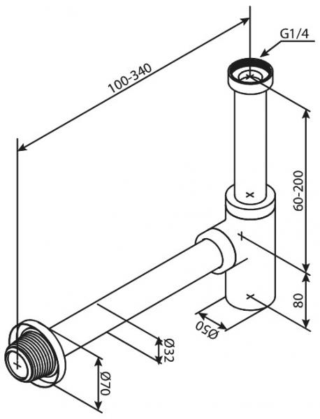 Damixa vandlås håndvask 1 1/4 - Børstet messing Damixa vandlås håndvask 1 1/4 - Børstet messing