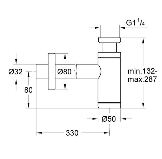 Grohe vandlås håndvask 1 1/4 - Børstet Hard Graphite Grohe vandlås håndvask 1 1/4 - Børstet Hard Graphite