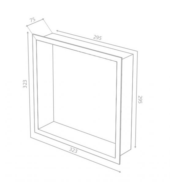 Damixa Zen badev&aelig;relseshylde til indbygning - Firkantet - B&oslash;rstet kobber