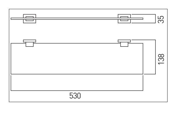 Str&oslash;mberg Levin glashylde m/holder til v&aelig;gmontering