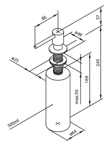 Damixa Silhouet s&aelig;bedispenser til k&oslash;kkenvask - Steel