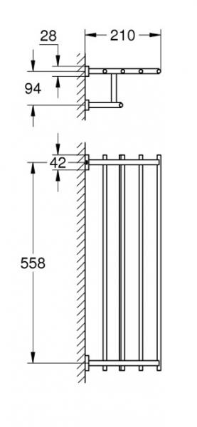 Grohe Essentials Cube h&aring;ndkl&aelig;destang m. hylde - Supersteel