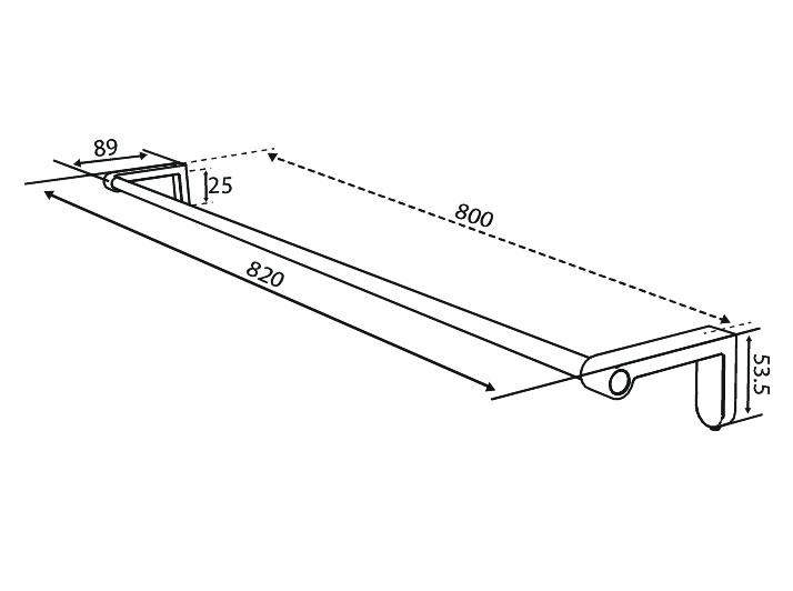 Damixa Zen h&aring;ndkl&aelig;destang 800 mm - Steel