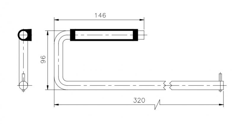 d line k&oslash;kkenrulleholder eller dobbelt papirholder - Sort beslag - B&oslash;rstet st&aring;l