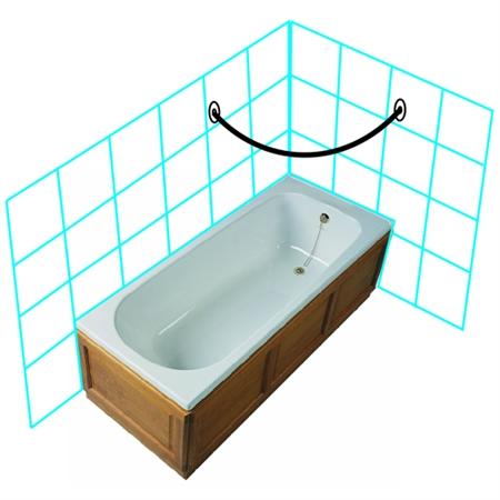 Van Der P Forh&aelig;ngstang 1/4 Cirkel Radius 98cm m/specialflanger - Rustfrit st&aring;l