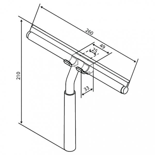 Damixa Zen bruseskraber m/holder - B&oslash;rstet grafitgr&aring;