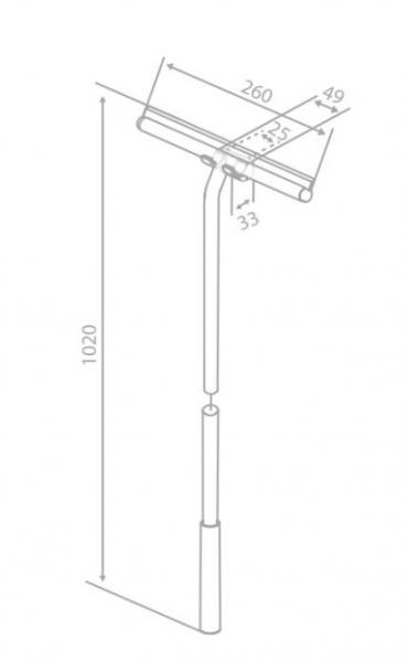 Damixa Zen lang bruseskraber m/holder - Børstet messing Damixa Zen lang bruseskraber m/holder - Børstet messing