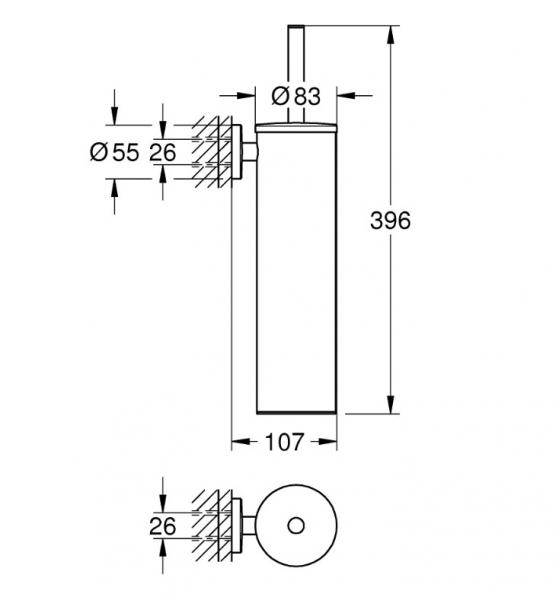 Grohe Essentials toiletbørste i metalholder - Krom Grohe Essentials toiletbørste i metalholder - Krom
