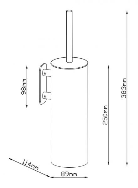 Lavabo Luna toiletb&oslash;rste t/v&aelig;g - Poleret messing
