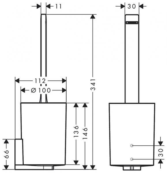 hansgrohe WallStoris toiletb&oslash;rste t/v&aelig;g - Mat hvid