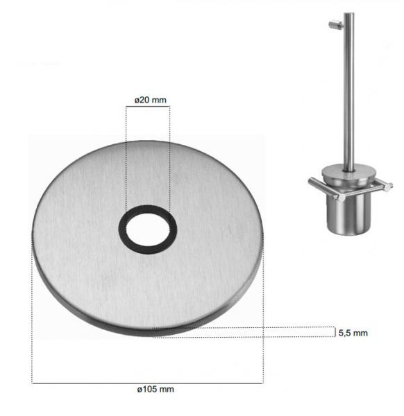 Cool Line l&aring;g til toiletb&oslash;rste - Matb&oslash;rstet st&aring;l