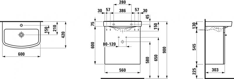 Laufen Kompas N hvid m&oslash;belpakke 60 cm