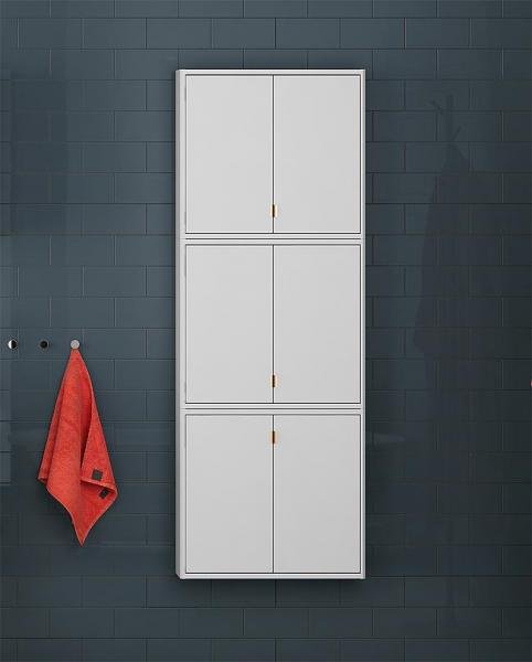 Gustavsberg Graphic v&aelig;gskab - Lille dybde - Hvid mat