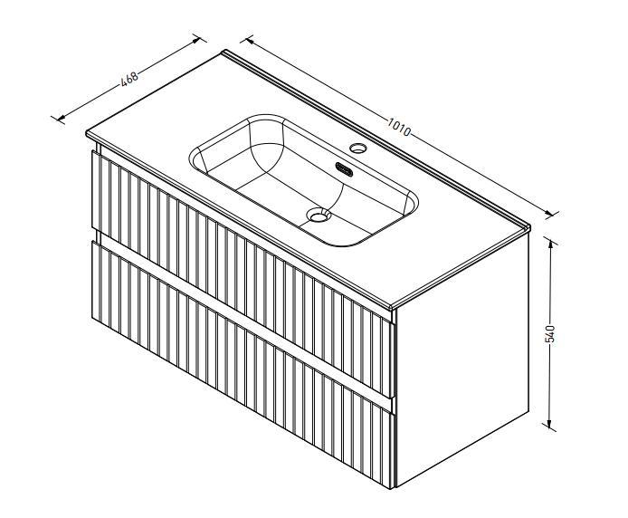 Sanibell Proline 100 møbelsæt m/lameller og 2 skuffer - Urban eg Sanibell Proline 100 møbelsæt m/lameller og 2 skuffer - Urban eg