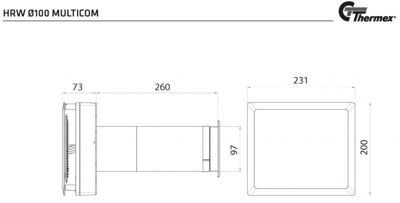 HRW &Oslash;100 Multicom med fjernbetjening - Varmegenvinding