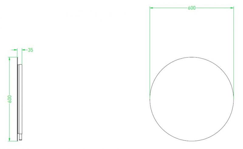 Sanibell Ink SP25 rundt spejl m/alu ramme, backlight, varme og sensor &Oslash;60