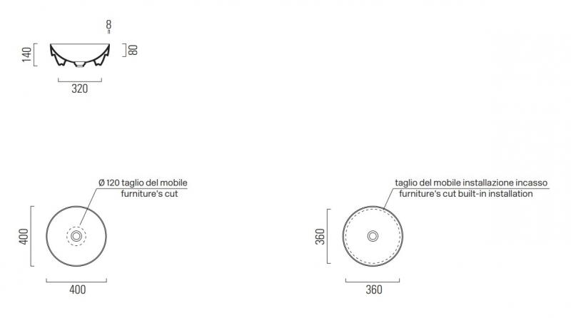GSI Pura 40 rund fritst&aring;ende bowlevask - Uden overl&oslash;b - Agave