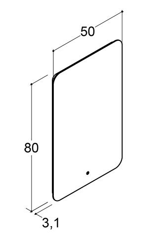 Dansani Glow 50 spejl m/backlight og touch Dansani Glow 50 spejl m/backlight og touch