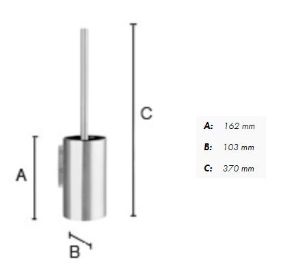 Beslagsboden toiletb&oslash;rste t/v&aelig;g - Selvkl&aelig;bende - Rustfrit st&aring;l