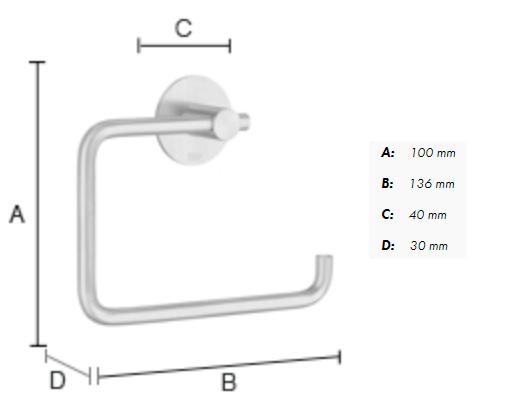 Beslagsboden selvkl&aelig;bende toiletpapirholder 1130 - Rustfrit st&aring;l