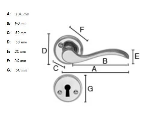 Beslagsboden vintage indend&oslash;rs d&oslash;rgreb inkl n&oslash;gleskilt - Poleret messing