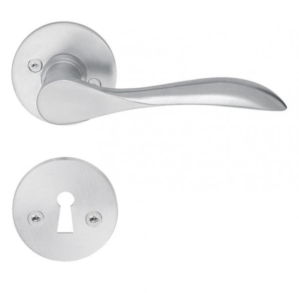 Beslagsboden indendørs dørgreb inkl nøgleskilt - Børstet krom - Sæt á 4 stk Beslagsboden indendørs dørgreb inkl nøgleskilt - Børstet krom - Sæt á 4 stk