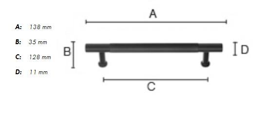 Beslagsboden B6361 m&oslash;belgreb m/crystal cut - Mat sort