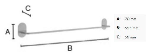 Beslagsboden enkel selvkl&aelig;bende h&aring;ndkl&aelig;destang - Krom