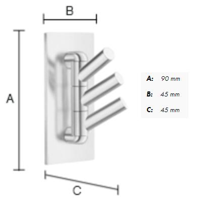 Beslagsboden selvkl&aelig;bende svingbar trippelkrog - Krom