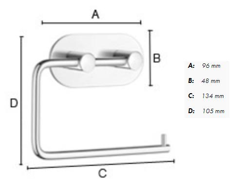 Beslagsboden selvkl&aelig;bende toiletpapirholder BK1097 - Krom
