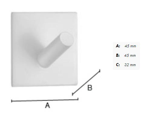 Beslagsboden firkantet selvkl&aelig;bende h&aring;ndkl&aelig;dekrog 45 - Mat hvid