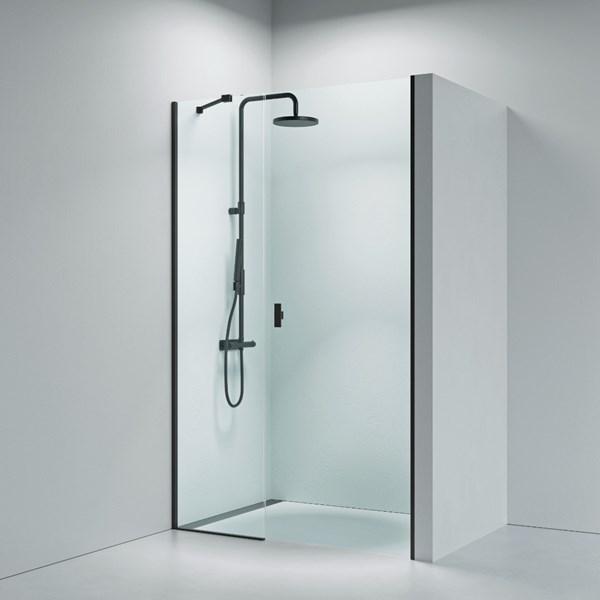 Str&oslash;mberg Noma 45 svingd&oslash;r m/sidepanel 1100mm - H&oslash;jre - Mat sort