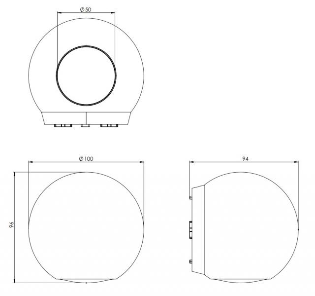 Cass&oslash;e Globe v&aelig;glampe - Mat sort