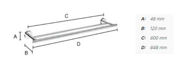Smedbo Home dobbelt håndklædestang - Børstet messing Smedbo Home dobbelt håndklædestang - Børstet messing