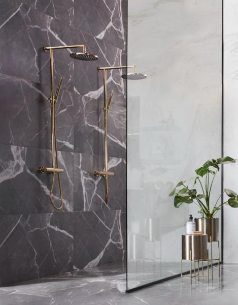 Cass&oslash;e Lago komplet brusesystem &Oslash;250 - B&oslash;rstet messing