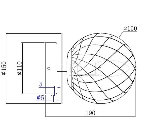 Cass&oslash;e Muro v&aelig;glampe m/bruntonet glas - B&oslash;rstet messing