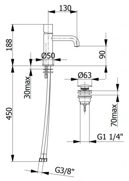 Cass&oslash;e One h&aring;ndvaskarmatur - B&oslash;rstet krom
