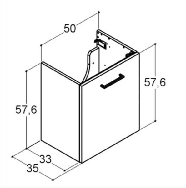 Dansani Mido+ 50 underskab m/låge - Venstrehængslet - Hvid højglans Dansani Mido+ 50 underskab m/låge - Venstrehængslet - Hvid højglans