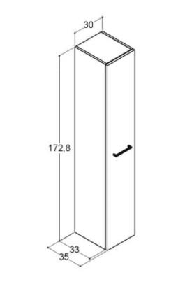 Dansani Mido+ h&oslash;jskab 30 - H&oslash;jreh&aelig;ngslet - Gr&aring; mat