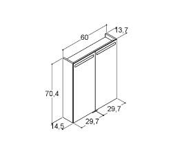 Dansani Mido+ Top spejlskab 60 - Sort struktur Dansani Mido+ Top spejlskab 60 - Sort struktur