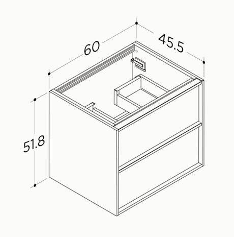 Str&oslash;mberg Nordic Handcrafted 60 underskab m/skuffer - Light oak