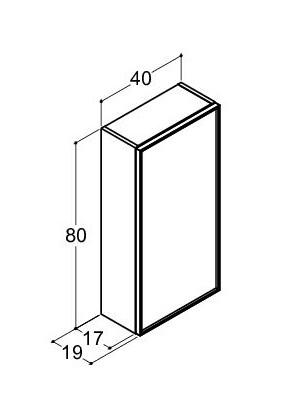 Dansani Luna Urban overskab - Venstrehængslet - Grå mat/Sort ramme Dansani Luna Urban overskab - Venstrehængslet - Grå mat/Sort ramme