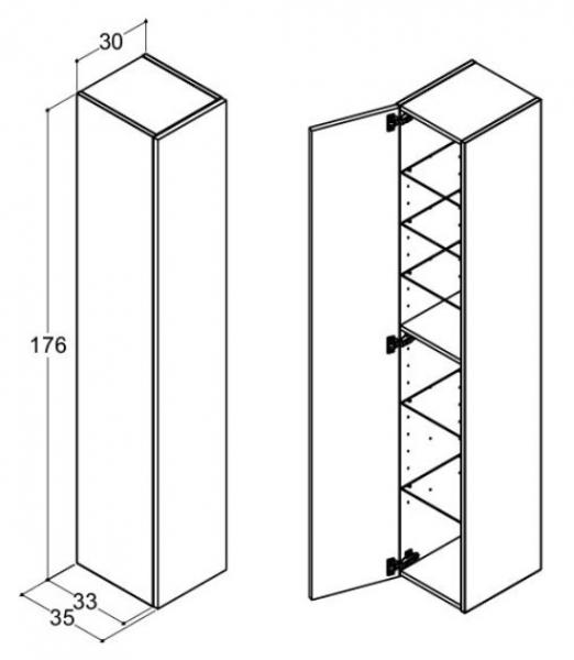 Dansani Luna Urban højskab 30 - Venstrehængslet - Varm eg Dansani Luna Urban højskab 30 - Venstrehængslet - Varm eg