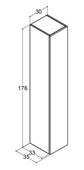 Dansani Luna Urban højskab 30 - Højrehængslet - Hvid mat Dansani Luna Urban højskab 30 - Højrehængslet - Hvid mat