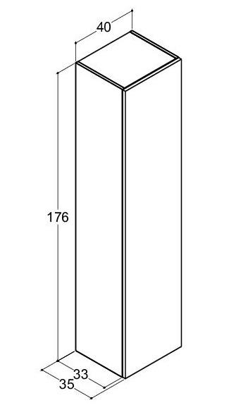 Dansani Luna Urban højskab 40 - Højrehængslet - Sort eg Dansani Luna Urban højskab 40 - Højrehængslet - Sort eg
