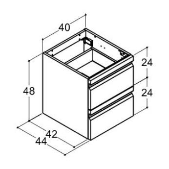 Dansani Luna Urban v&aelig;gskab 40*48 m/integrerede greb - Valgfri farve