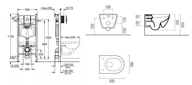 GSI Pura Cenere 50 toiletpakke inkl. sæde m. softclose, cisterne og krom betjening GSI Pura Cenere 50 toiletpakke inkl. sæde m. softclose, cisterne og krom betjening