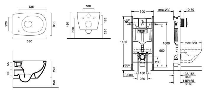 Catalano Alvea toiletpakke inkl. toiletsæde m/SoftClose, cisterne og mat sort betjening Catalano Alvea toiletpakke inkl. toiletsæde m/SoftClose, cisterne og mat sort betjening