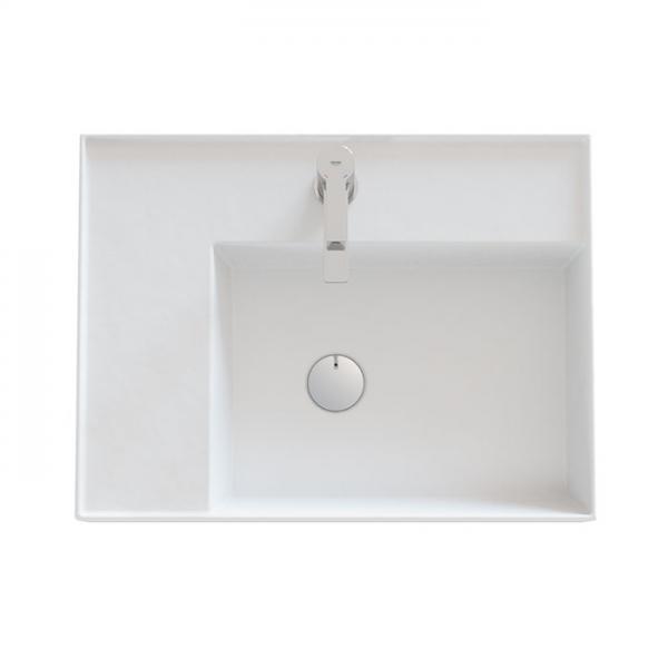 Dansani Luna Azym 61 asymmetrisk h&aring;ndvask t/m&oslash;bel - H&oslash;jre - 1 hanehul